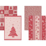 Lot de 4 torchons imprim�s no�l 50 x 70 cm