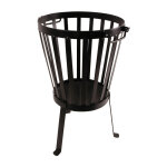 Esschert design - brasero rond - d 34 x h 56, 8 cm - acier doux - livraison gratuite