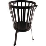 Esschert design - brasero rond - d 34 x h 56, 8 cm - acier doux - livraison gratuite