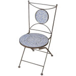 Esschert design - chaise en c�ramique - l 54, 2 cm x l 42 cm x h 88, 5 cm - bleu - livraison gratuite ...