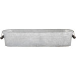 Esschert design ? jardini�re ovale en zinc 58, 5 x 17, 3 x 11, 9 cm ? volume 8, 1 l ? couleur gris ? ...