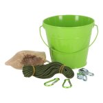 Esschert design - kit de seau en mtal  poulies pour enfant - vert - 1, 65 l - livraison gratuite
