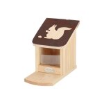 Mangeoire pour �cureuil en bois de pin - beige / marron - h 20 cm - livraison gratuite
