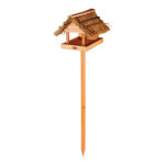 Mangeoire sur pied toit de paille 113 cm Mangeoire sur pied toit de paille 113 cm