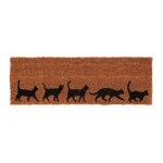 Best for boots - paillasson � imprim� chats en fibre de coco - marron / noir - l 75, 1 x l 25, 5 cm - ...
