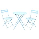 Esschert design - set table pliante + 2 chaises bleues Esschert design - set table pliante + 2 chaises bleues