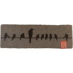 Esschert design - tapis oiseaux fibres / coco 75 x 25 cm. beige. marque : . rf. : rb130 - beige