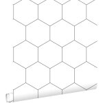 Papier peint hexagone noir et blanc estahome