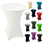 Nappe de table haute de bar f�te extensible en polyester � 60 70 80 cm 60 cm � / beige