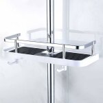 Etage de douche mural réglable, panier salle de bain cuisine rangement fixer sur tuyau, serviteur douche ... Etage de douche mural réglable, panier salle de bain cuisine rangement fixer sur tuyau, serviteur douche ...