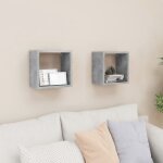 tagres cube murales 2 pcs gris bton 26x15x26 cm vidaxl