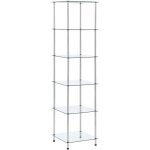 The living store - tagère 6 niveaux transparent 40x40x160 cm verre trempé - bibliothèque design - Étagère ... The living store - tagère 6 niveaux transparent 40x40x160 cm verre trempé - bibliothèque design - Étagère ...