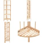 Vidaxl - tag�re d'angle bois de c�dre 27 x 27 x 110 cm - �tag�re d'angle - biblioth�que murale - meuble ...