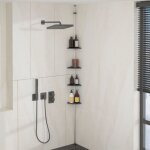 tagre d?angle de douche tlescopique  4 niveaux argent vidaxl
