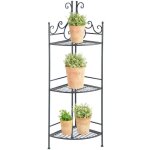 Esschert design - etag�re d'angle pliante - l 30, 7 x l 31, 1 x h 114 cm - noir - livraison gratuite