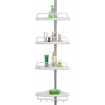 Deuba etagre d'angle ? tlescopique ? 4 tablettes ? blanc ? 92  306 cm ? avec porte - serviette salle ...
