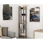 �tag�re biblioth�que d'angle haesitavit 180cm bois ch�ne et m�tal noir