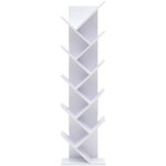 Etageres bibliotheque bois blanc design contemporain 160x44, 5x22