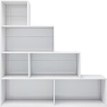 tagre bibliothque escalier palino 155cm - 6 niches - blanc brillant