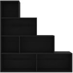 tagre bibliothque escalier palino 155cm - 6 niches - noir