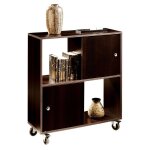 tagre basse  roulettes, couleur weng, 80x90x33 cm