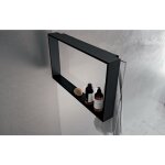 Novellini - tagère et crochet frame pour paroi de douche - noir mat Novellini - tagère et crochet frame pour paroi de douche - noir mat