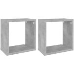 tagres cube murales 2 pcs gris bton 26x15x26 cm vidaxl