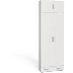 tagre  dossiers ingo, blanc, 80 x 182. 4 cm avec rehausse d'armoire et tiroir, vicco
