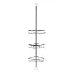 Etagere de douche en acier inoxydable 3 etages triangulaire poteau telescopique reglable
