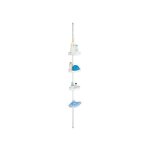 Etagre de douche d'angle auto - porte 125 - 245cm blanc telescopique - sans perage - 4 tablettes - ...