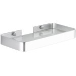 Etagre douche pour salle de bain 25cm sans perage panier de rangement avec tablette en verre argent ...