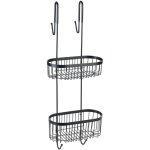 �tag�re de douche wenko, classic plus black serino, rangement douche pour la salle de bain, 2 paniers ...