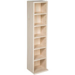 Tectake ? �tag�re biblioth�que r�glable 90x21x20cm ? mdf marron h�tre ? 5 �tag�res amovibles pour cd, ...
