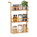 Etag�re � �pices, � accrocher & poser, armoire de cuisine, plan de travail, 3 �tages bambou organiseur, ...