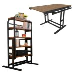 Blumie - etagère modulable (h125 x l78 x p62 cm) convertible en table - style industriel Blumie - etagère modulable (h125 x l78 x p62 cm) convertible en table - style industriel
