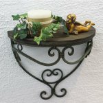 Dandibo - tag�re murale 12095 console murale 31 cm 'malega' s en m�tal avec �tag�re en bois �tag�re de ...