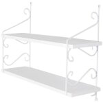 �tag�re murale 2 tablettes mitchell l72xh51cm m�tal et bois blanc