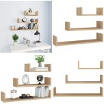 Vidaxl - tag�res murales 3 pcs ch�ne sonoma bois d'ing�nierie - etagere murale - etageres murales - rangement ...