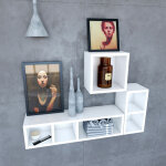 Aurlane - etagère murale 80x20x20cm blanche de rangement 3 emplacements - personalyz triplo Aurlane - etagère murale 80x20x20cm blanche de rangement 3 emplacements - personalyz triplo