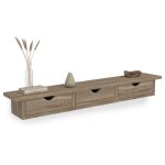 Idmarket ? �tag�re murale console d'entr�e 3 tiroirs ? longueur 80 cm ? largeur 15 cm ? hauteur 10 cm ...