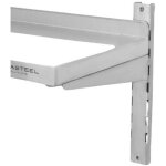 Etag�re murale en inox sur cr�maill�res - l 1000 x p 300 mm