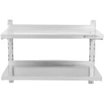 Etagre murale en inox sur crmaillres 2 niveaux - l 800 x p 400 mm