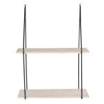 Etagère murale en métal et bois 55x21xh72 cm - bois clair et noir - haag Etagère murale en métal et bois 55x21xh72 cm - bois clair et noir - haag