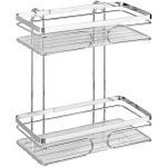 Etagre wenko inox 2 tages salle de bain 24 x 27 cm brillant tagre murale salle de bain tagre murale ...