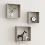 Bonnevie - tagres murales sous forme de cube 3 pcs tagre de rangement - meuble de rangement gris bton ...