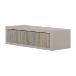 �tag�re murale avec tiroir, table de chevet suspendue, ch�ne brun et moka, 45 x 13, 4 x 20 cm - legolo ...