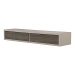 �tag�re murale avec tiroir, table de chevet suspendue, coloris taupe et noyer, 88, 2 x 13, 4 x 20 cm ...