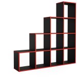 �tag�re , noir / rouge, 142. 5 x 140 cm, vicco