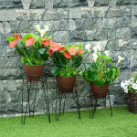 �tag�re � plantes outsunny 3er - set de plantes, 23, 5 / 30 / 42cm de haut porte - fleurs pour int�rieur ...