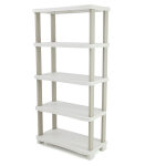 Pegane - etagre de rangement 5 niveaux intrieur / extrieur coloris beige - longueur 90 x profondeur ...